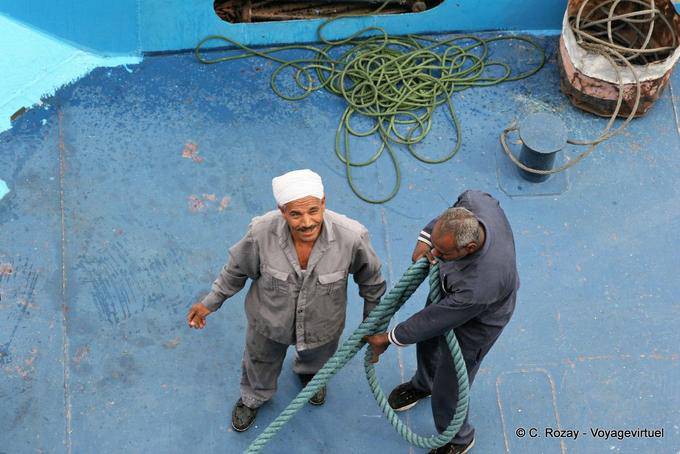 Seafarers to work on the lock, Esna - Egypt