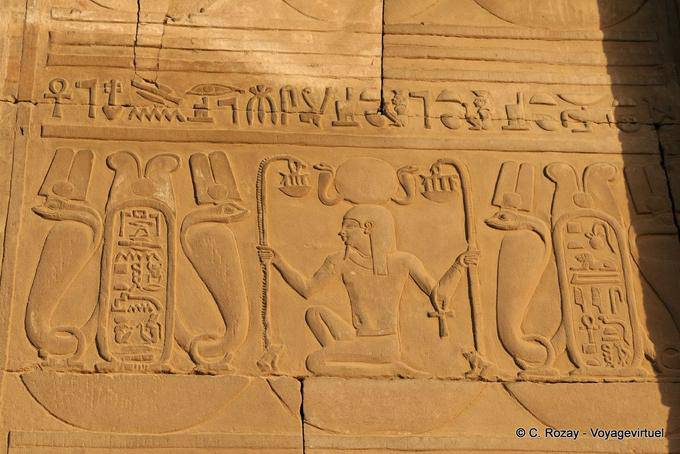Frieze detail with hieroglyphics, Kom Ombo Temple - Egypt