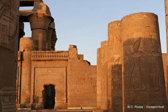 Door between the parts of the double temple dedicated to the god Sobek and Haroeris, Kom Ombo Temple - Egypt