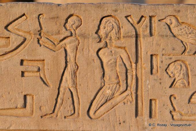 The attached prisoner relief from the temple of Kom Ombo - Egypt