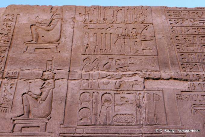 Surgical instruments, Isis and Nephthys childbirth, inside the wall, temple of Kom Ombo - Egypt