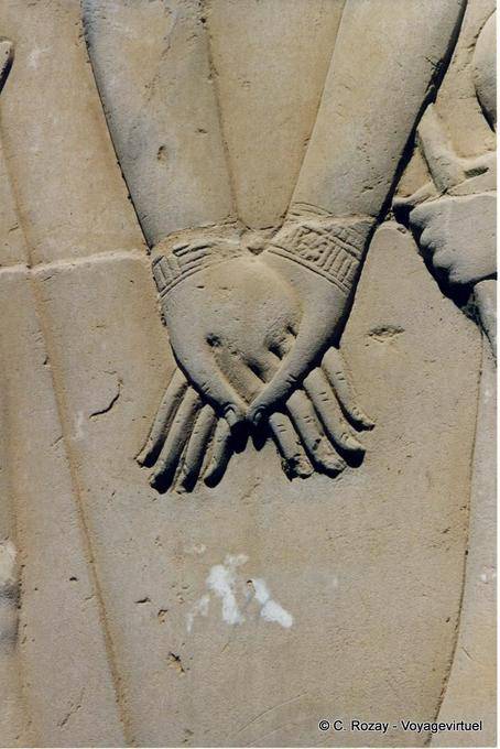 Raised hands of great finesse, Kom Ombo Temple - Egypt
