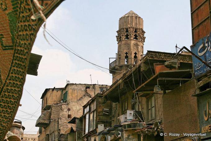 Cairo, Khan el Khalili, minaret high - Egypt