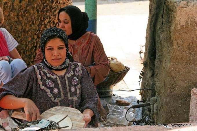 Woman making bread, Cairo - Egypt