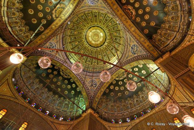 Decoration of five domes Muhammad Ali Mosque, Cairo - Egypt