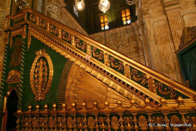 Ramp richly decorated inside of the Mohammed Ali Mosque, Cairo - Egypt