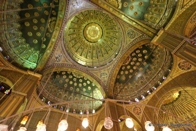 Inner magnificence Mehemet Ali mosque, Cairo - Egypt