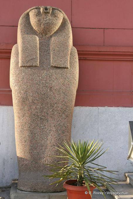 Smooth statue outside the Egyptian Museum, Cairo - Egypt