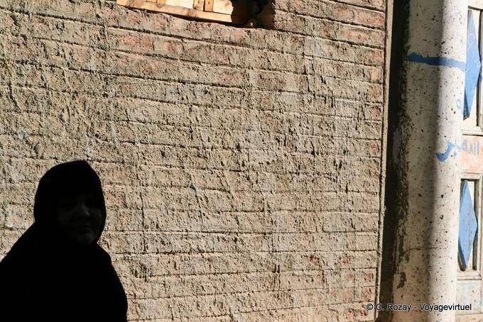 Woman shadow on a wall, Luxor - Egypt
