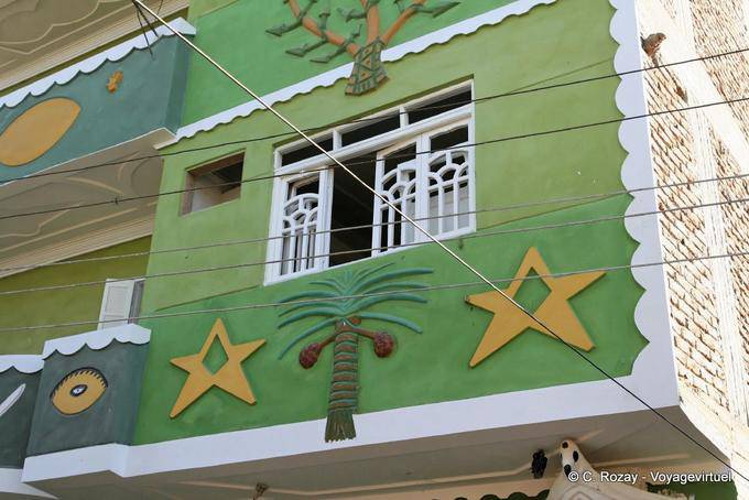 Green house decorated in Luxor - Egypt