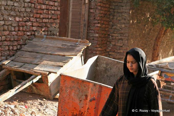 Young woman on a street in Luxor - Egypt