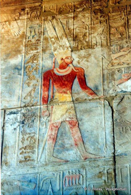 Colors preserved for a pharaoh, relief, Karnak Temple - Egypt