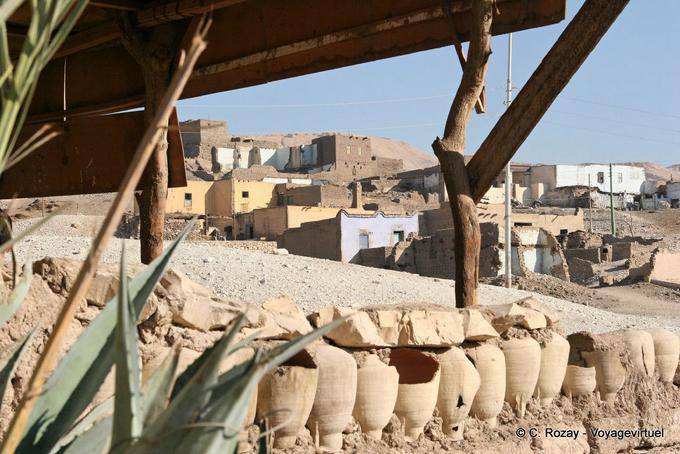 Path lined with broken pottery, Qurna - Egypt