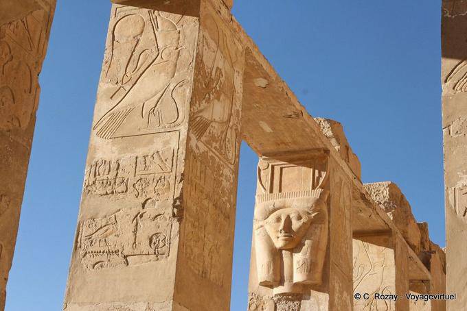 Square colonnade of the chapel of Hathor, Hatshepsut Temple - Egypt