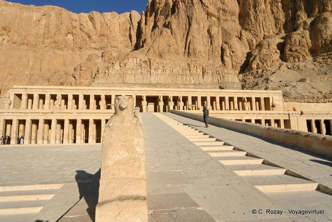 The portico of Punt and the ramp to the temple of Hatshepsut - Egypt