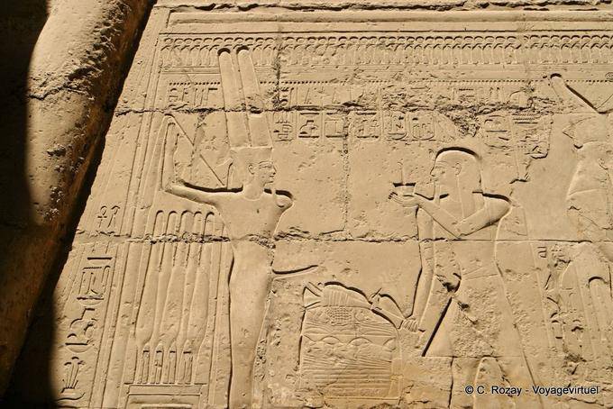 Amon ithyphallic, relief Karnak Temple - Egypt