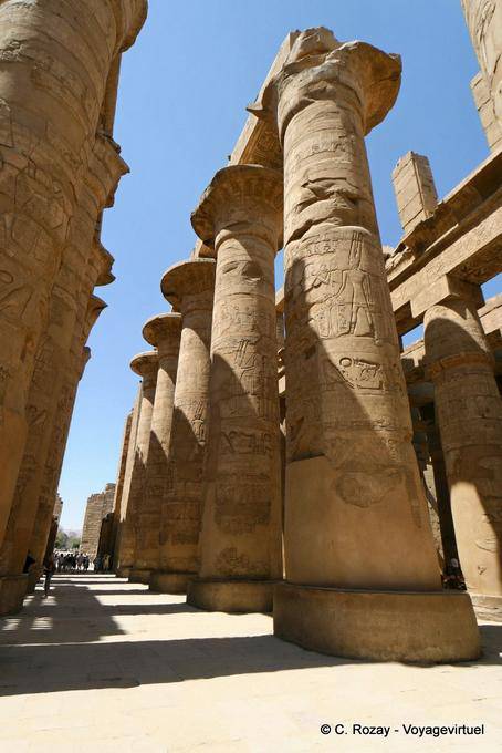Colonnade of the great pillared hall of the temple of Amun, Karnak - Egypt