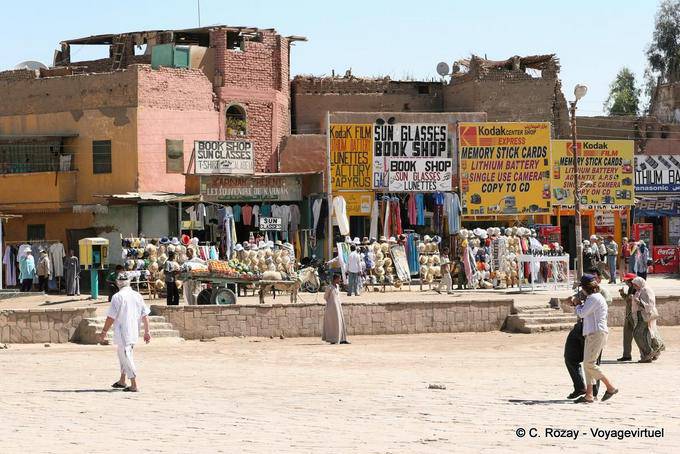 The tourist shops at the exit site of Karnak - Egypt
