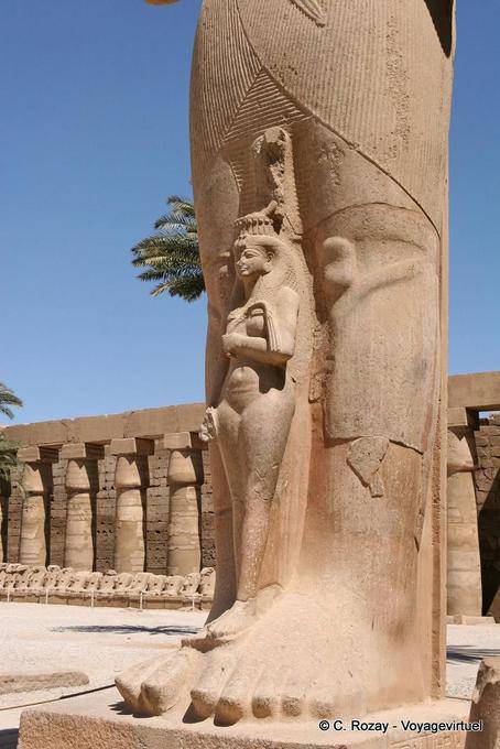 Tthe Bentata princess, placed between the legs of Ramses II (Bent-Anat), Karnak Temple - Egypt