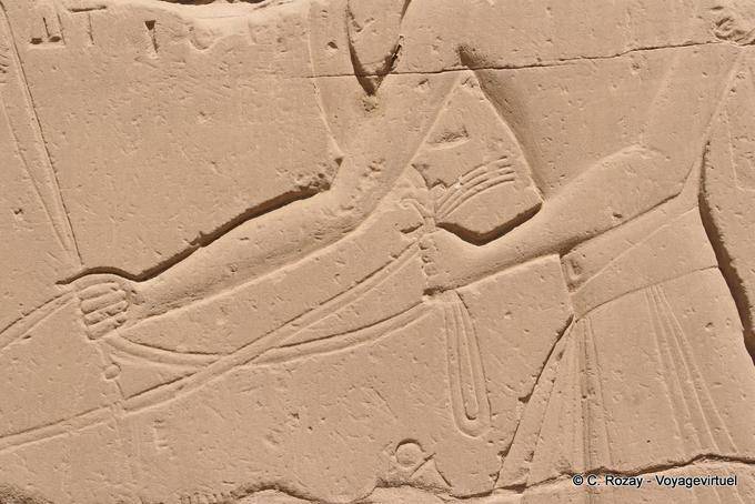 Fragment of relief, the arm holding the reins, Karnak Temple - Egypt
