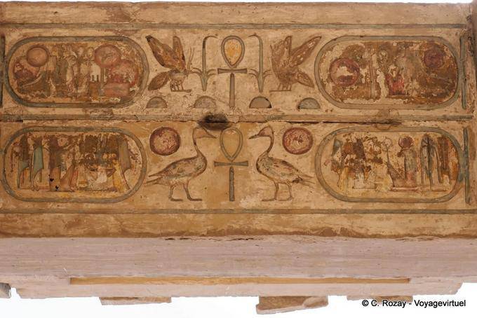 Other lintel symbolic colorful temple of Karnak - Egypt