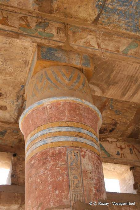 Akh-menu, a decorated column in the hall, Karnak Temple - Egypt