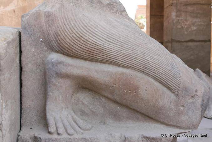 Finesse of a truncated sculpture, Ennead, Karnak Temple - Egypt