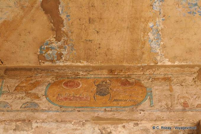 Cartridge with the beetle, earthly image of Ra, (kheprer in Egyptian), Karnak Temple - Egypt