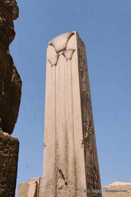 Heraldic column Thutmose III - It is decorated with lilies South, Karnak - Egypt