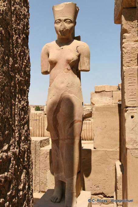 Amonet face of Ankhesenpaton, statue, Karnak Temple - Egypt