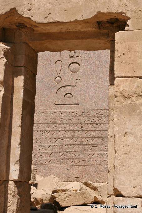 Signs and hieroglyphs stele of Karnak temple - Egypt