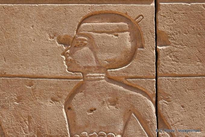 Female profile on the stone blocks, Karnak Temple - Egypt