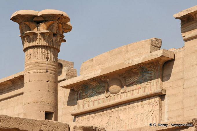 The top of the door or migdol, other view, Medinet Habu, Luxor - Egypt