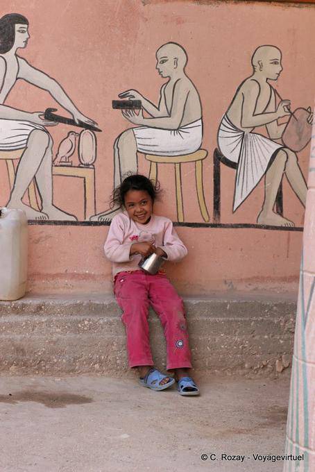 Breeze front of a modern fresco, Madinat Habu - Egypt