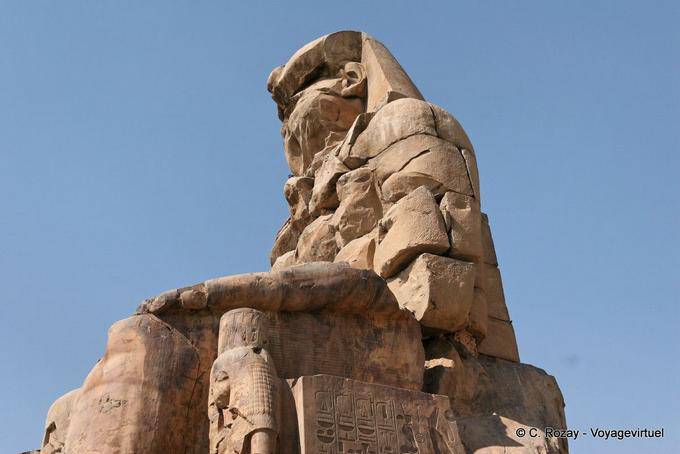 Colossus of Memnon (east), statue of Pharaoh Amenhotep III (es-Salamat) - Egypt