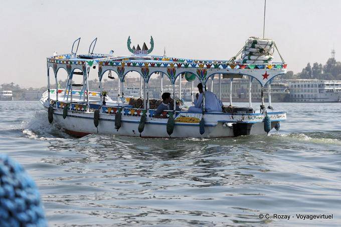 Tourist boat sailing on the Nile, Luxor - Egypt