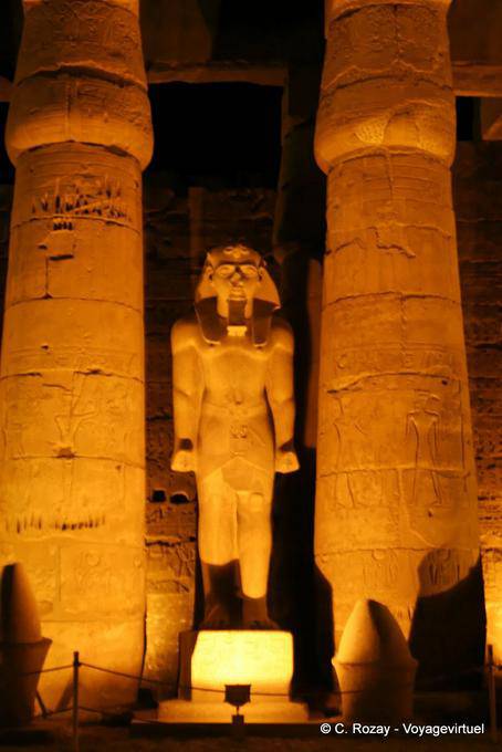 Temple of Luxor, Ramesses II Colossus in the courtyard - Egypt