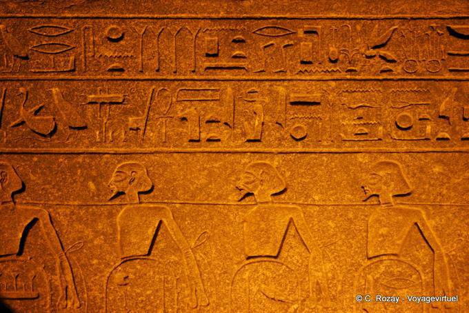 Fresco enemies of the attached pharaoh, Luxor Temple - Egypt