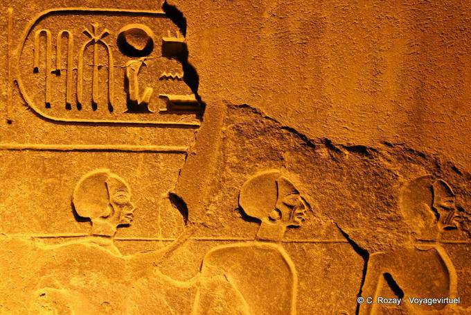 Bas-relief representing the prisoners of the pharaoh, Luxor Temple - Egypt