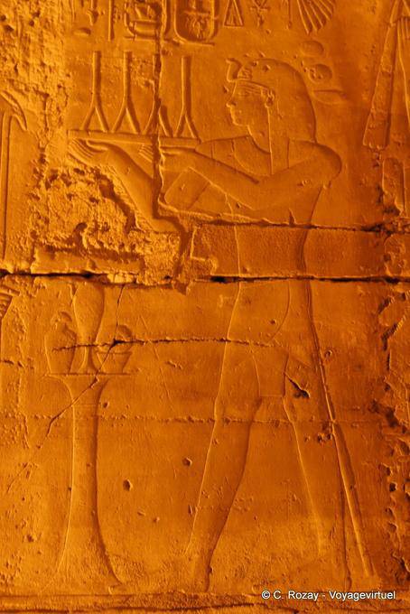 Amenhotep III made an offering to Amun, bas-relief, Luxor - Egypt