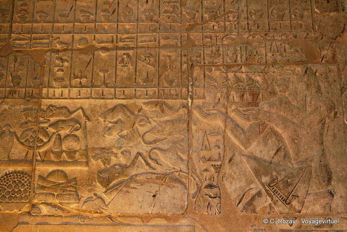 Amenhotep III provides a lotus, Luxor Temple - Egypt