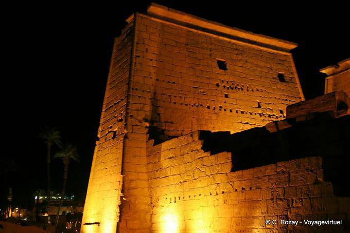 Behind the first pylon, Luxor Temple - Egypt