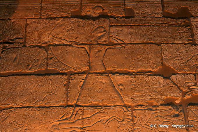 Pharaoh with a bow, relief of the Battle of Kadesh, Luxor Temple - Egypt