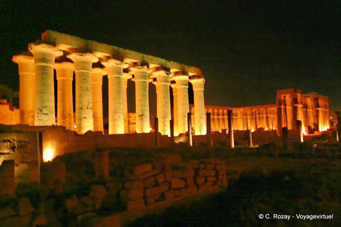The Luxor Temple lit for outdoor and night - Egypt