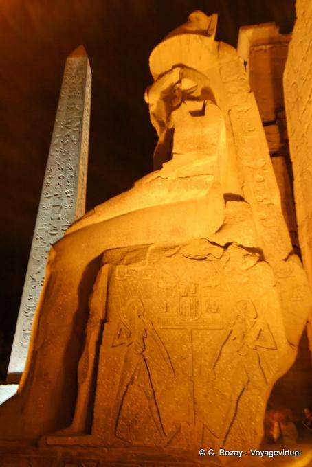 Nile gods Dye sematawi node, base of the statue, Luxor Temple - Egypt