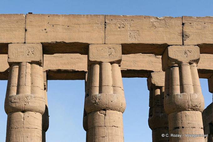 Architraves bearing the name of Amenophis, Luxor Temple - Egypt