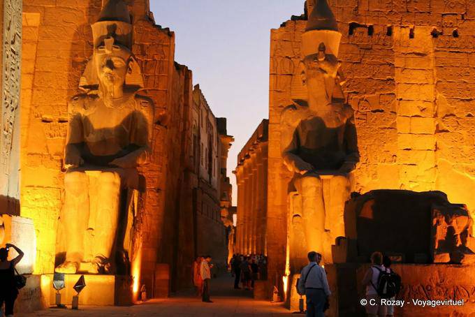 Ramesses II Colossus protecting the entrance of the site, Luxor Temple - Egypt