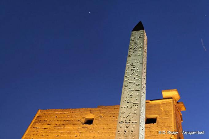 Obelisk summit in the night sky, Luxor Temple - Egypt
