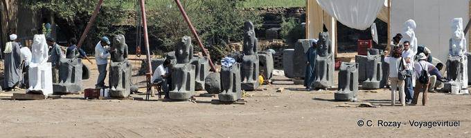 Statues of Sekhmet Lioness discoveries temenos of Amenhotep III, next to Memnon - Egypt