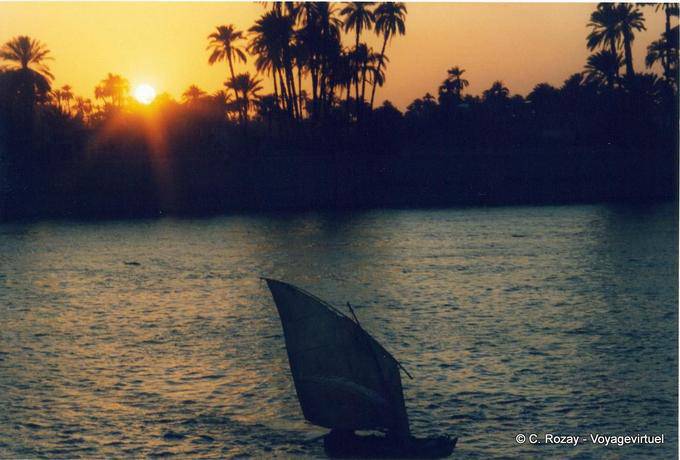 Last light of day on the Nile - Egypt